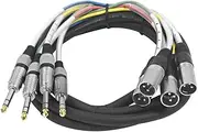 Seismic Audio - SAXT-4x10M - 4 Channel 1/4 TRS to XLR Male Snake Cable - 10 Feet Long - Serviceable Ends - Pro Audio Effects Snake for Live Live Recording Studios and Gigs - Patch Amp Mixer Audio Interface 10'
