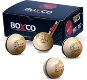 BOXCO Hand Made Four Piece Cricket Leather Ball for T20 Matches, One Day Matches, Test Matches & Practice (Pack of 4)