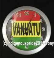Vanuatu National Flag Vanuatu design Wall Clock Great Gift.Silver Frame design 2