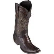 King Exotic BROWN GENUINE OSTRICH LEG Western Boot Dubai Square Toe EE 479F0516