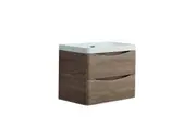 Belbagno Ancona Wall Hung Bathroom Vanity 600Mm White Oak Bathroom Sinks