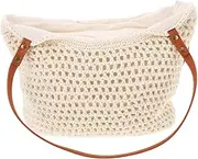[GAROZATION] Woven Beach Tote Bag for Women Spacious Mesh Handbag for Summer Vacation Casual Outings Stylish Hollow Out Design Travel Handbag