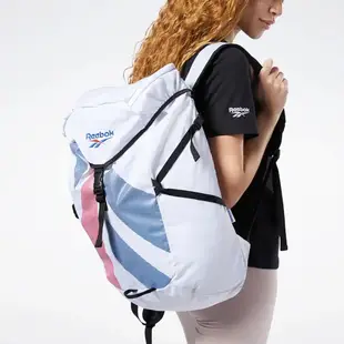 Reebok 後背包 CL Pump Backpack 白 紅 藍 頂部翻蓋 男女款 雙肩背 運動 登山 休閒 EC8576