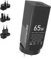 Black 65W GAN USB Type C Charger QC 3.0 PD Fast Charger Laptop Tablet AU Plug