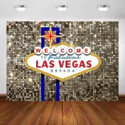 Las Vegas Party Backdrop For Birthday Decorations Welcome To Las Vegas Fabulous Casino Night Poker Party Photography Background Gold Luxury Prom Costu