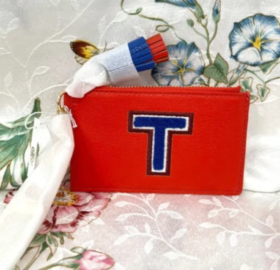 TORY BURCH T-MONOGRAM LEATHER CARD CASE KEY FOB 34721