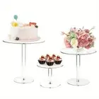 Cake Stands Transparent Acrylic Dessert Display Shelf Party Cupcake Holder Plate
