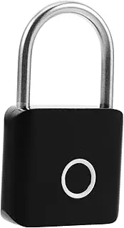 WOFASHPURET Trunk Fingerprint Lock Safety Cabinet Locks Cabinet Safety Locks Desk Cabinet Lock Luggage Accessories Portable Door Lock for Travelling Luggage Combination Lock Black Zinc Alloy
