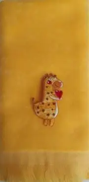 giraffe fingertip TOWEL FREE SHIP yellow vintage heart baby toddler