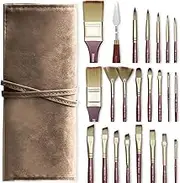 YESDEX Paint Brushes Set – 23Pcs Artist Paint Brush for Watercolor & Acrylic, Premium Paintbrush with Cloth Roll Bag & Palette Knife, Art Supplies for Gouache, Canvas, Miniature, Face Painting