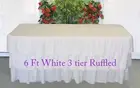 Trestle Table cover tablecloth Fitted White Ruffled 3 tier to fit 6 foot wedding