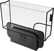 PlayVital Dust Cover for Nintendo Switch 2, Anti-Scratch Dust Guard Waterproof Cover Sleeve for Nintendo Switch 2 Console & Charging Dock -Transparent