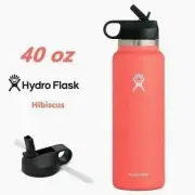WEEKEND SALE Hydro Flask Water Bottle Stainless steel Wide Mouth Straw Lid 40oz