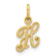 10K Yellow Gold Initial H Charm