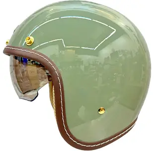 【JAP騎士精品】GP5 339A 工裝綠 半罩 復古 安全帽 內墨鏡 內襯可拆 (10折)