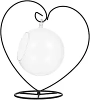 Mipcase Sturdy Iron Heart Ornament Stand Flower Pot Base Glass Ball Holder Hanging Plant Bracket Micro Landscape Bottle Rack