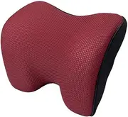 ANDRESLAD Universal Headrest Pad Memory Pillow Neck Rest Support Cushion Travel Head Neck Pillow Dark Red for Pain Relief