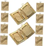 [WESIEVYA] Copper Book Photo Picture Locket Charm Book Pendant Charms Photo Charms for Jewelry Making Pendant Photo Charms Book Charms Necklaces Locket Charms for Bracelets