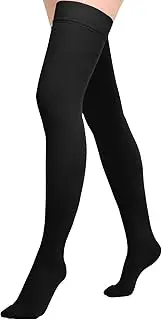 Athvibid Thigh High 20-30mmHg Compression Stocking, Compression Socks for Women & Men Circulation with Silicone Dot Band,Relieves muscle soreness