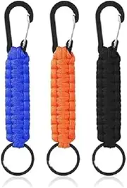 [Generic] 4 Pcs Keychain Carabiner Clip, Large D Ring Lanyard Hanger, Heavy Duty Braided Lanyard Key Chain for Water Bottle, Key, Backpacks, Stroller, Men, Women