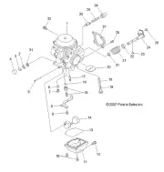 Polaris Carburetor Assembly, Genuine OEM Part 3131572, Qty 1