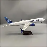 Replica Pre-Build Aircraf 1:85 Scale for United B737 with Base Landing Gears Resin Replica Model Airplane Enthusiast Collectible Collection Gift Display