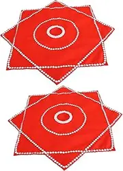 [BESTYASH] 2pcs Swivel Handkerchief Chinoiserie Decor Traditional Prom Prop Portable Handkerchief Sweat Absorbing Handkerchief Octagonal Towel Party Cloth to Rotate Chinese Dance Absorb Sweat