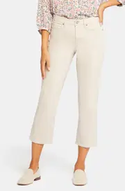NYDJ Piper Crop Relaxed Straight Leg Jeans in Feather at Nordstrom, Size 14