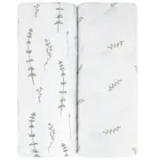 ZZDNU Bassinet Sheets Baby Fitted Bassinet Sheet 2 Pack in Forest Grey Leaf at Nordstrom One Size