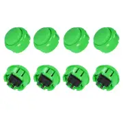 30mm Mounting Momentary Game Push Button Round for Video Games Green 8pcs