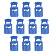 10pcs Plastic Cord Lock, Single Hole Spring Toggle Stopper Fastener, Dark Blue