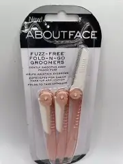 3 Pack About Face Fuzz Free Fold n Go Face Groomers New