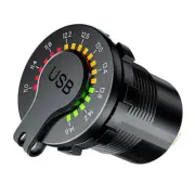 Dual USB Car Motorcycle Charger Phone Fast Charging LED Voltmeter Display QC 3.0