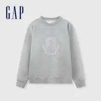 在飛比找momo購物網優惠-【GAP】男裝 Logo印花圓領大學T-灰色(885515)