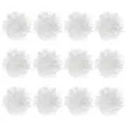 12-Pack Chiffon Flowers 3.94 x 3.94" Fabric Flowers for Craft [Beige White]