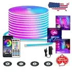 Vibrant 50ft RGB LED Neon Strip Lights with Safe, Flexible & Dimmable Features