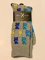 Marc Ecko Men's Dress Casual Novelty Crew Socks Gummy Bears Candy Light Gray