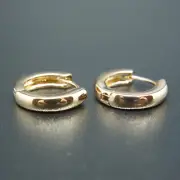 18k Gold plt huggie hoop 13mm hinged sleeper earrings Non-allergenic AUS MADE