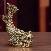 Chinese Feng Shui Decor Brass Statue Chi Wen Vintage for Shelf Bedroom Table