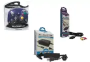Purple Controller For Nintendo GameCube System with AC Power Adapter & AV Cables