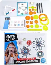 Zetqhuu Spiral Graph,3D Spiral Art Kit - Creative Painting Template Toy Multi-Functional Paper Craft Supplies for Table Home School Outdoor Preschool Family Birthday