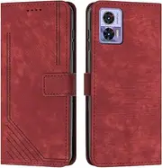 Compatible with Motorola Edge 30 Neo 5G Magnetic Closure Wallet case Cover,Compatible with Motorola Edge 30 Lite 5G Flip Kickstand Case Red