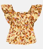 [Ulla Johnson] Ulla Johnson Romi floral cotton poplin top AU 2 yellow