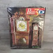 NEW Puzz 3D GRANDFATHER CLOCK 3D 777 Piece Working Clock Puzzle 1997 *Box Damage