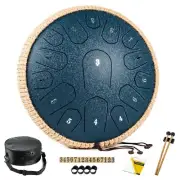 Steel Tongue Drum - 13 Inches 15 Notes Tongue Drum - Hand Pan Drum with Music...