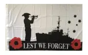 Lest We Forget Navy Flag- ANZAC - Heavy Duty - 75 x 150 cm