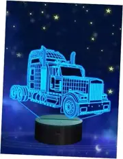 GIFTOHOLIC Truck 3D Bedside Lamp, Lorry Illusion Hologram Night Light 16