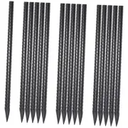 16 Inch Rebar Stakes 16 Pack Heavy Duty 3/8 Inch I-16"x3/8"-16pcs I Shape-Black