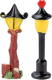 KOMBIUDA Mini House Accessory Set Pcs Miniature Street Lamp Ornaments Resin Craftwork Vintage Random Style