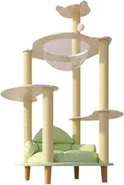 ShengQuanHao Kratzbaum Condo Condo Grinding Claw Katzen Toys Katzenkletter Framework Interactive Toy Cat Bed Play Tower for Sleeping Cats, Green D, 50x60x115cm